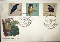 Ptaki chronione w Polsce 4-koperty FDC F 1062-1073