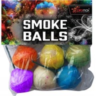 Kolorowe kulki dymne smoke balls mix kolorów zestaw 6 szt kolorowy dym