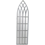 Nástenné zrkadlo so sivým kovovým rámom Gotický štýl