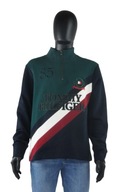 TOMMY HILFIGER LOGOWANA BLUZA ZAMEK (M)