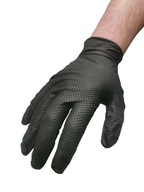 Nitrilové rukavice Gripzzly s diamantovou textúrou hrubé Čierna M