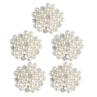 6x5 sztuk Perłowy Diamante Kwiat Ozdoby Rhinestone DIY 6 Sztuk