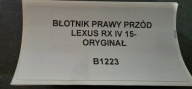 fender right front LEXUS RX IV 15- original
