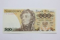 Banknot 500 zł -seria FE z 1982 roku, UNC