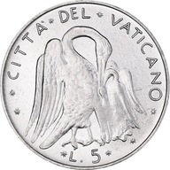 Moneta, PAŃSTWO WATYKAŃSKIE, Paul VI, 5 Lire, 1976