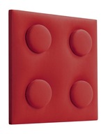 Čalúnený panel Nástenná opierka hlavy imitácia kociek červená 25x25 cm
