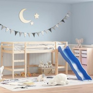 vidaXL Rama łóżka dla dzieci, ze zjeżdżalnią, 80x200 cm, lita sosna, 835904