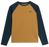 Longsleeve 4F M138 bluzka bawełniana brązowa 164.