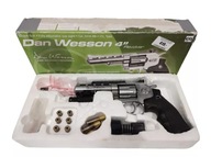 REWOLWER ASG DAN WESSON 4'' SILVER GAZOWE CO2 FULL METAL LASER