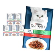 PURINA GOURMET PERLE MINI FILECIKI Z WOŁOWINĄ W SOSIE KARMA DLA KOTA 6x85g