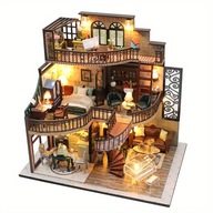 Mini domek dla lalek zestaw 3D trójwymiarowe puzzle Diy ręcznie robiony domek