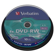 VERBATIM DVD-RW 4,7GB 4X CAKE*10 43552