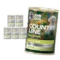 JOHN DOG PUPPY COUNTRY LINE MOKRA KARMA DLA PSA JAGNIĘCINA WOŁOWINA 6x400g