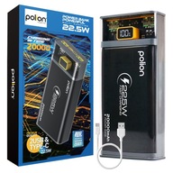 Powerbank POLION Szybkie Ładowanie 22.5W 20000mAh USB-C 2xUSB-A PD QC LED
