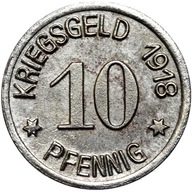 + Oels - Oleśnica - NOTGELD - 10 Pfennig 1918 - żelazo - STAN !