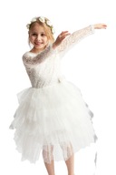 Tylové šaty Angel long - Elegancia pre dievčatá biela, 104