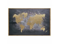 Svetová mapa nástennej dekorácie, plátený rám, 58 x 88 cm
