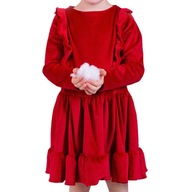Świąteczna czerwona sukienka dla dziewczynki 110