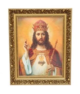 Obraz Kristus Kráľ v ozdobnom ráme - 30x40 cm