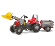 Traktor Rolly Junior RT z przyczepą i łyżka Czerwony Rolly Toys 811397