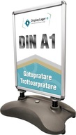 DisplayLager šedý stojan na plagát Wind-Sign pre rozmery DIN A1 594x841 mm