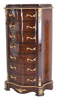Vysoká drevená komoda so 7 zásuvkami Vintage