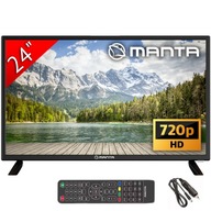 Telewizor 24 cale TV przenośny HD LED tuner dekoder DVBT2 USB CL+ 12V Manta
