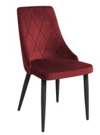 Krzesło ALVAR welur bordo nogi metalowe czarne