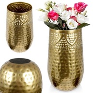 Váza zlatá na kvety dekoračné kovové