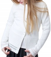 Sweterek SWETER biały rozpinany Komunia JOMAR 146