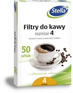 Filtry do kawy Stella rozmiar 4 50szt brązowe