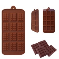 Forma silikonowa na mini tabliczki czekolady pralinek brązowa elastyczna