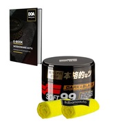 Vosk s carnaubou Soft99 Dark & Black Wax 300 g + 2× Bezšvové mikrovlákno 220 gsm Sivé bez obšitia