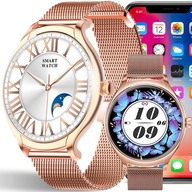 SMARTWATCH DÁMSKE HODINKY PRE ŽENU PULZ ŠPORT SMS ROZHOVORY MENU PL ZLATÁ