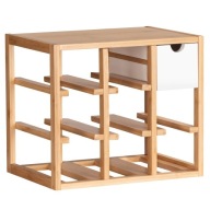 BAMBUSZ ÁLLVÁNY BORTARTÓ FIÓKKAL 7 PALACK ÉS KIEGÉSZÍTŐK SZÁMÁRA