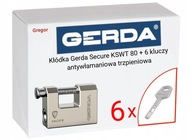 .6 Kľúče. Visiaci zámok Gerda Secure KSWT T80 + 6 kľúčov proti vlámaniu tŕň