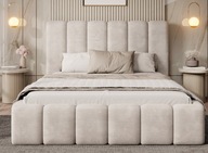 Łóżko tapicerowane z zagłówkiem Pojemnik na Pościel Stelażem 160x200 M14