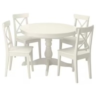 IKEA INGATORP/INGOLF Stôl 4stoličky 110/155cm biela