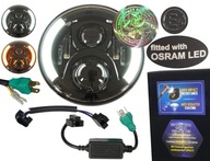 LED lampa čipy OSRAM 7 palcov reflektor DRL čierna