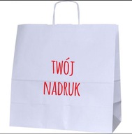 TORBA PAPIEROWA biała Z logo 40X18X39 1000 SZT