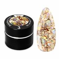 EM NAIL Żel do zdobień Premium Glitter Art Gel nr 3 Dripping In Gold