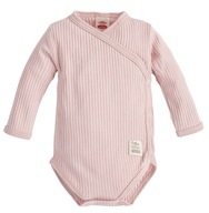 Dojčenské body obálka bavlna prúžok Makoma Harmony Natural Pink 56 cm