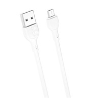 Kabel XO NB200 USB - microUSB 2.0m, 2.1A biały