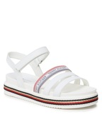 TOMMY HILFIGER Sandały Platform Velcro Sandal T3A2-32762-0371 S White 100