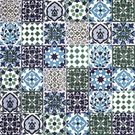 Obklady stien Kúpeľňové Kuchynské Patchwork Tuniské 50 Dlaždice - Muhit
