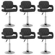 Obrotowe krzesła stołowe, 6 szt., czarne, sztucz