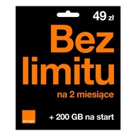 Unikalny STARTER ORANGE 49 zł Karta SIM – 2 miesiące BEZ LIMITU + Internet
