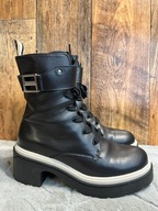 Botki damskie skórzane czarne Boss Carol Laceup Bootie 38