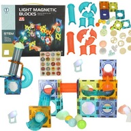 KLOCKI MAGNETYCZNE TOR KULKOWY KULODROM LED ŚIECĄCY MAGNETIC BLOCKS