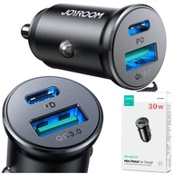 JOYROOM MINI ŁADOWARKA SAMOCHODOWA 30W 2x USB / USB-C PD3.0 MOCNA QC3.0 QC